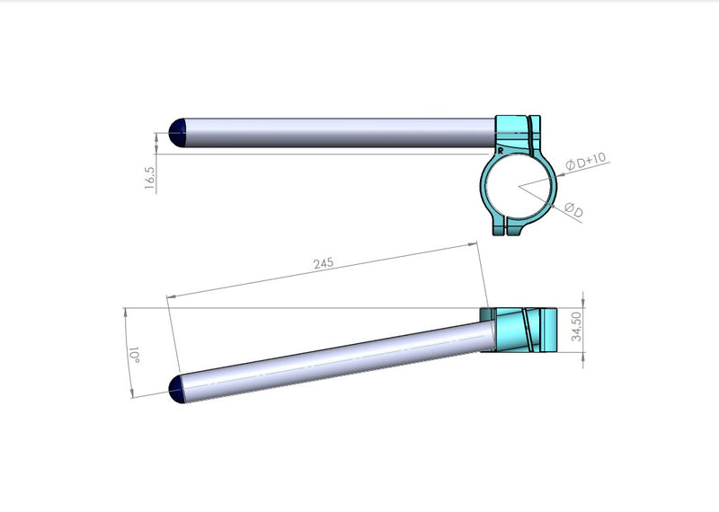 PP TUNING 2 PIECE CLIP ONS - 55MM