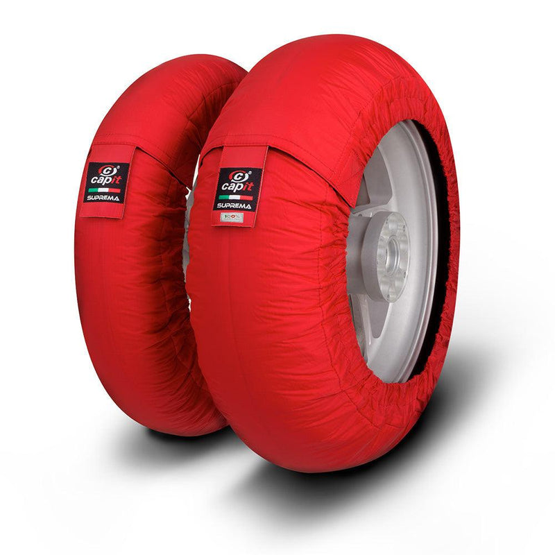 CAPIT SUPREMA SPINA TYRE WARMER IN RED -125 GP AND MOTO 3 SIZES - ukroadandrace