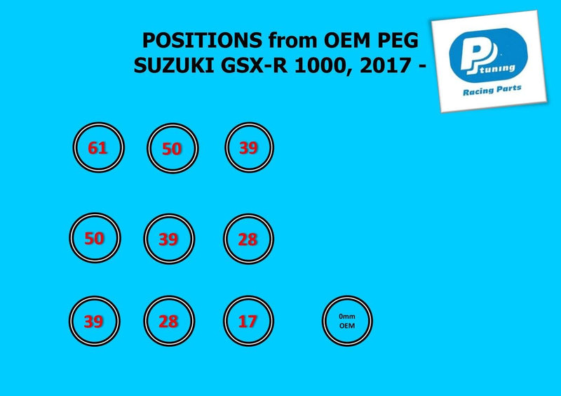 SUZUKI GSXR1000 PP TUNING REARSETS 2017 to 2022 - ukroadandrace
